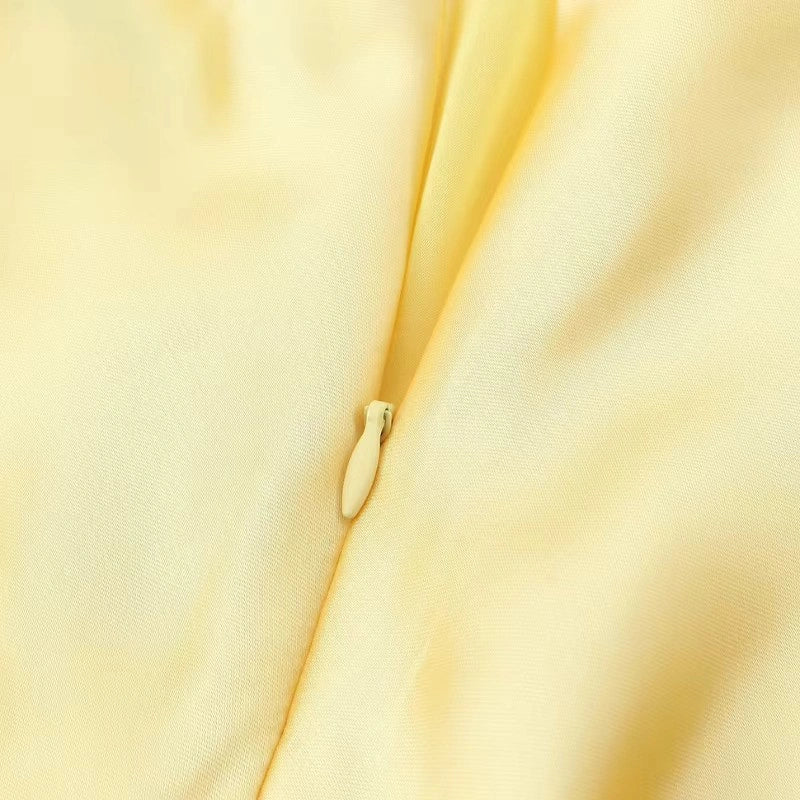 Robe Maxi Satin Jaune