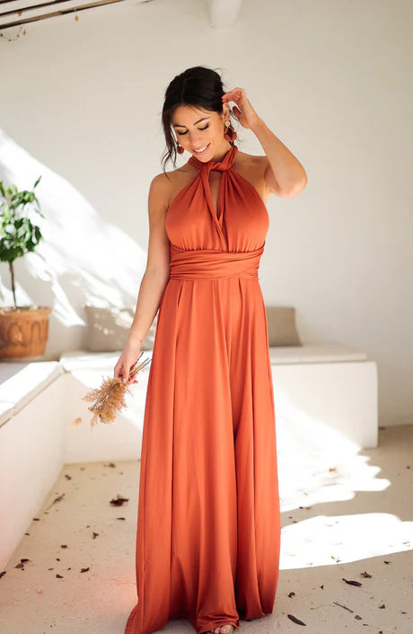 Sand OLYMPIA dress - Multi positions