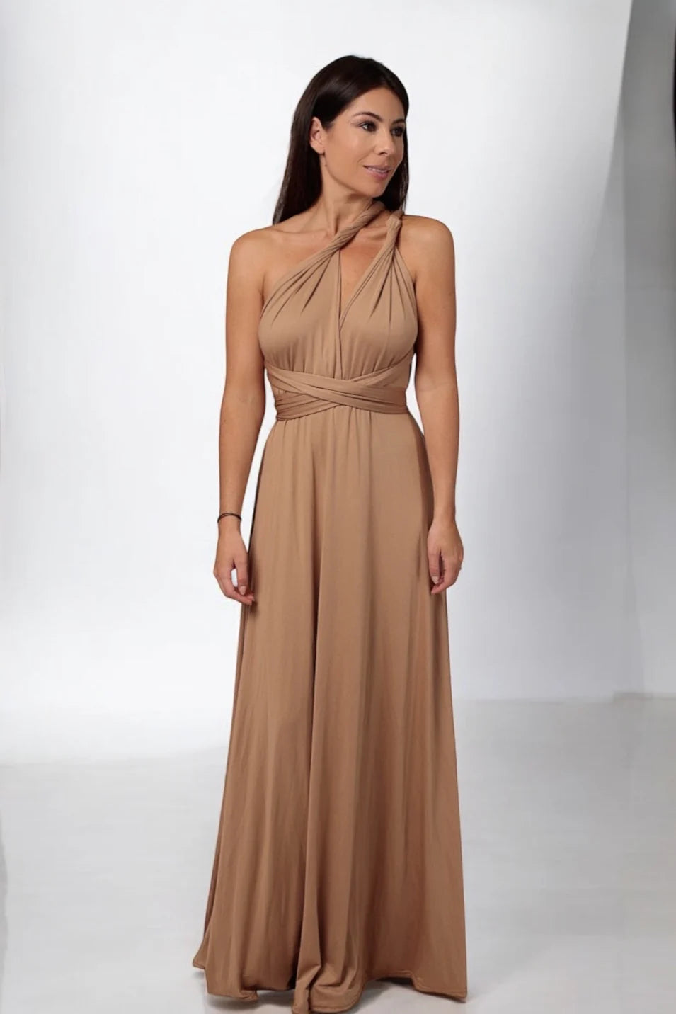 Sand OLYMPIA dress - Multi positions