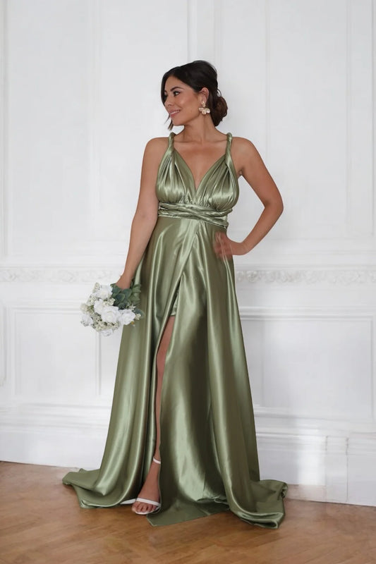 Sand OLYMPIA dress - Multi positions